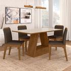 Mesa 1,36 Com 4 Cadeiras Nova York Freijó/off Premium/marrom