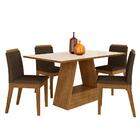 Mesa 1,36 Com 4 Cadeiras Nova York Freijó/off Premium/marrom