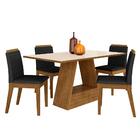 Mesa 1,36 Com 4 Cadeiras Nova York Freijó/off Premium/preto -