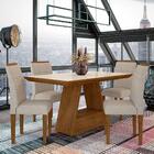 Mesa 1,36 Com 4 Cadeiras Venice Freijó/off Premium/bege - Móv