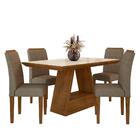 Mesa 1,36 Com 4 Cadeiras Venice Freijó/off Premium/capuccino