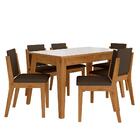 Mesa 1,36 Com 6 Cadeiras Libéria Cinamo/off Whi/marrom - M. A