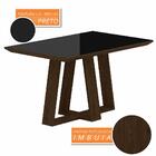 Mesa 1,60 Com 6 Cadeiras Espanha Imbuia/preto/bege - Moveis A