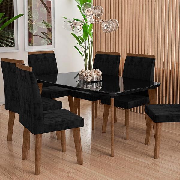 Mesa 1,70 X 0,90 Oxônia Trapézio Preto