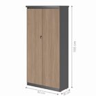 Mesa 1200 Com Armario 2 Portas Alpha Nogueira Preto