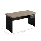 Mesa 1200 Com Armario 2 Portas Alpha Nogueira Preto