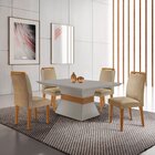 Mesa 120cm Canto Reto Clarice E 4 Cadeiras Athenas Turim/off