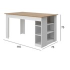 Mesa 140 Cm Com 4 Banquetas E Prateleira Esmeralda Branco