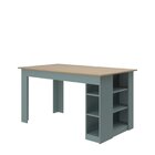 Mesa 140 Cm Com 4 Banquetas E Prateleira Esmeralda Branco