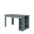 Mesa 140 Cm Com 4 Banquetas E Prateleira Esmeralda Grafite /c