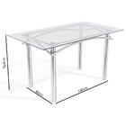 Mesa 140 X 80 Cm Sala De Jantar Cozinha 4 Pernas Metal Cromad