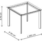 Mesa 1514 - Móveis Carraro - Cromado / Preto