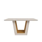 Mesa 160cm X 90 Tampo Mdf Vidro Viena Off White /nature