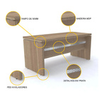 Mesa 160x70 Pandin Pe50 - Naturalle/prata