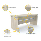 Mesa 160x70 Pandin Pe50 - Nogueira/prata