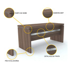 Mesa 160x70 Pandin Pe50 - Walnut/prata