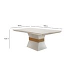 Mesa 180cm Tampo Mdf Canto Reto Clarice Rufato Off White/imbu