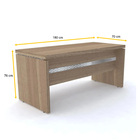 Mesa 180x70 Pandin Pe50 - Naturalle/prata
