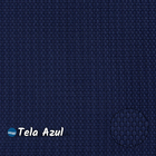 Mesa 4 Cadeiras Ripado Piscina Alumínio Preto E Tela Azul