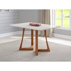 Mesa 4 Lugares Madeira Maciça Com Vidro Canto Arredondado 136