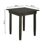 Mesa 4 Lugares Quadrada 80cm Madeira Maciça  Preto