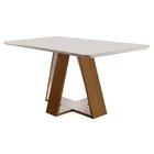 Mesa 4 Lugares Tampo  Com Vidro/laca Grécia  Castanho Cinamom