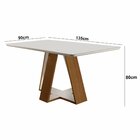 Mesa 4 Lugares Tampo  Com Vidro/laca Grécia  Castanho Cinamom