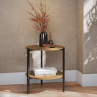 Mesa 47x47cm Freijó e Preto Fosco Metal e MDP Crome