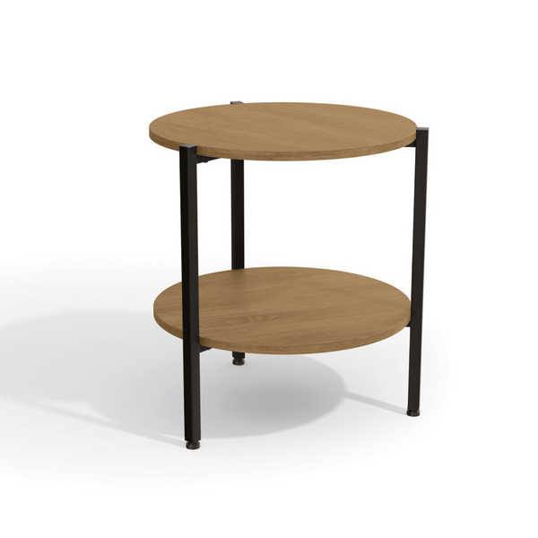 Mesa 47x47cm Freijó e Preto Fosco Metal e MDP Crome