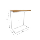 Mesa 50x30cm Canela e Branco Metal e MDP Crome