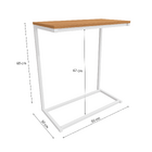 Mesa 50x30cm Canela e Branco Metal e MDP Crome