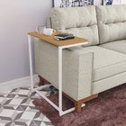 Mesa 50x30cm Canela e Branco Metal e MDP Crome