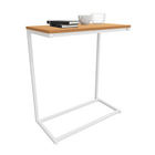 Mesa 50x30cm Canela e Branco Metal e MDP Crome