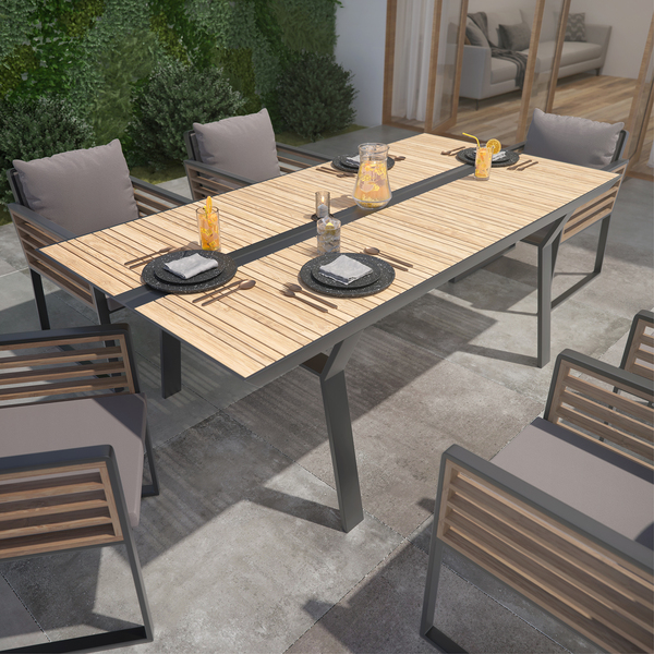 Mesa 75x100x200cm Alumínio Cinza Ionis Naterial