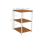 Mesa 45x60cm Canela e Branco Metal e MDP Crome