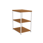 Mesa 45x60cm Canela e Branco Metal e MDP Crome