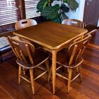 Mesa 80x80 Com 4 Cadeiras Em Madeira Maciça Para Bar Pub Bote
