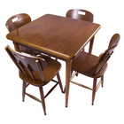 Mesa 80x80 Com 4 Cadeiras Em Madeira Maciça Para Bar Pub Bote