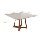 Mesa 8 Lugares Madeira Maciça Com Vidro Quadrado 136x136cm Ja