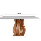 Mesa 8 Lugares Tampo Vidro/mdf Sala De Jantar 135x135cm Nuanc