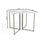 Mesa 90 X 90 Cm Sala De Jantar Cozinha 2 Pernas Metal Nickel