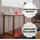 Mesa 90cm Industrial Para Escritório Tampo Bordas Elevadas D