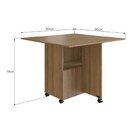 Mesa 90x90cm Tampo Mdp Dobrável Mel