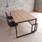 Mesa + 1 Banco + 2 Cadeiras Eames-  160x90 - Preto + Carvalho