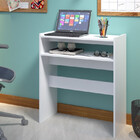 Mesa + Suporte Branco Para Notebook Home Suspenso Organizador