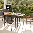 Mesa  Alumínio Retangular Oris 74.6x89.3x206cm Cinza e Bege Naterial