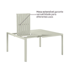 Mesa  Extensível 76x149x97cm a 149cm Alumínio Idaho Bege Naterial