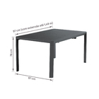 Mesa  Extensível 76x149x97cm a 149cm Alumínio Idaho Cinza Naterial