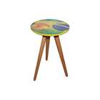 Mesa  Tripé Laqueada Com Vidro 35cm - Tema Brasil - 10
