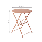 Mesa Aço 60x60x71cm Laranja Flora Origami Naterial